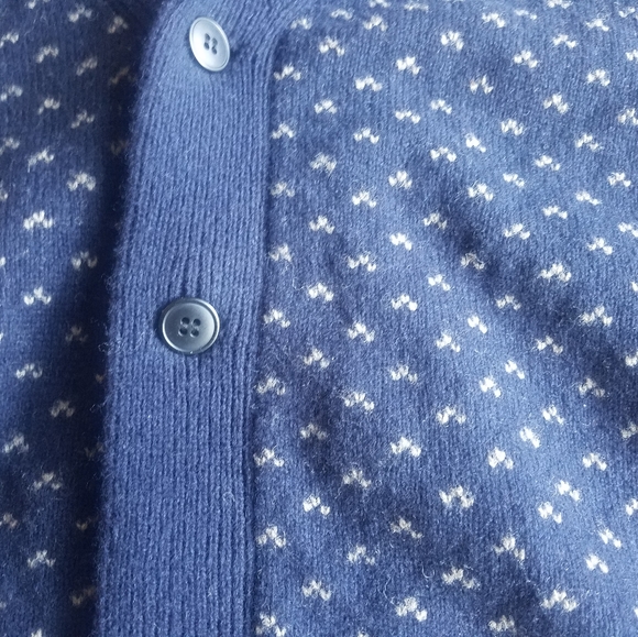 J Crew 100% Lambswool Cardigan Sweater Large Navy - Picture 3 of 6